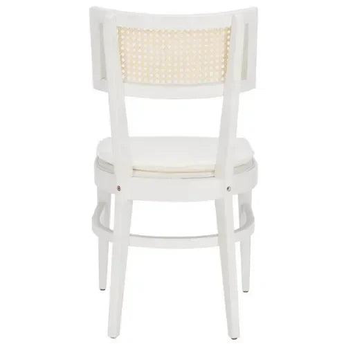 Galway Rubberwood Dining Chair in White with Cushion - The Mayfair Hall