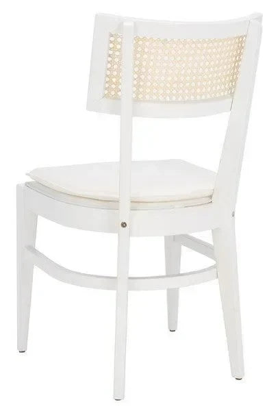 Galway Rubberwood Dining Chair in White with Cushion - The Mayfair Hall