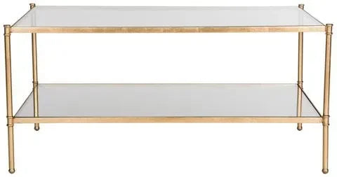 Aslan Glass Coffee Table in Antique Gold Leaf - The Mayfair Hall