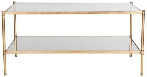 Aslan Glass Coffee Table in Antique Gold Leaf - The Mayfair Hall