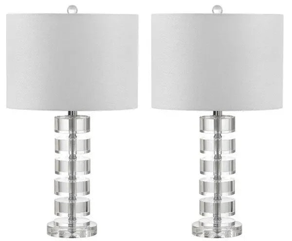Frances Crystal Table Lamp in Off-white (Set of 2) - The Mayfair Hall