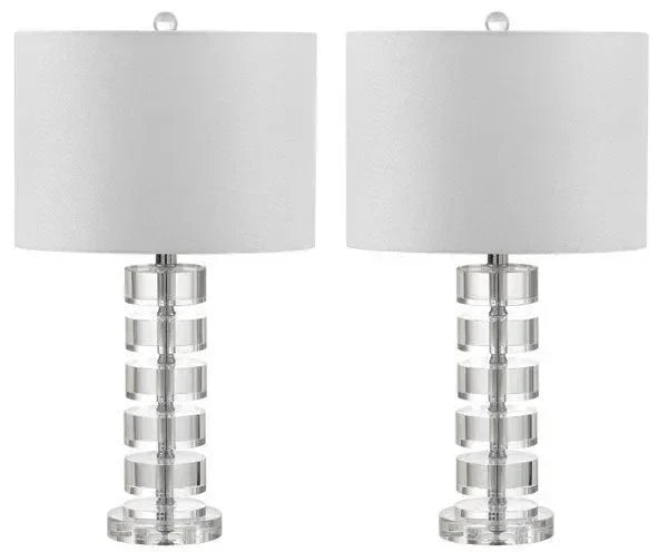 Frances Crystal Table Lamp in Off-white (Set of 2) - The Mayfair Hall