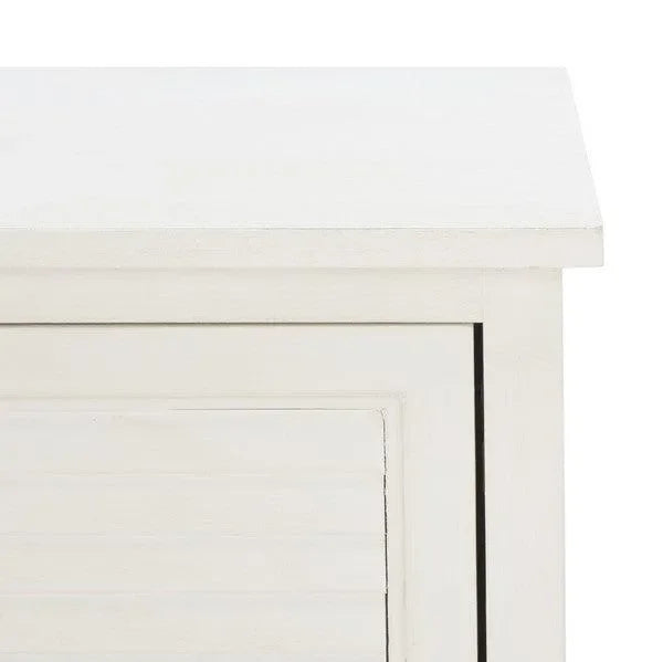 Tate Pine Wood Media Stand in Distressed White - The Mayfair Hall