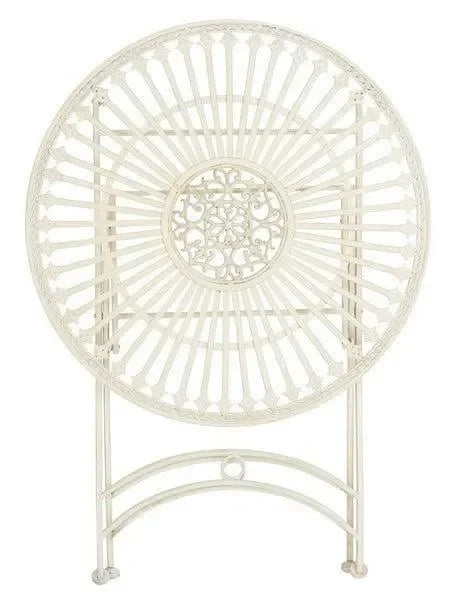 Belen Iron Bistro Set in Pearl White (3 Piece) - The Mayfair Hall