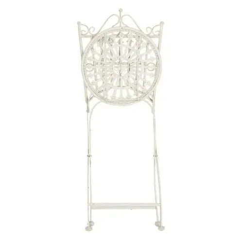 Belen Iron Bistro Set in Pearl White (3 Piece) - The Mayfair Hall