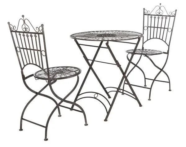 Belen Iron Bistro Set in Black Rust (3 Piece) - The Mayfair Hall