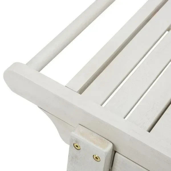 Orland Acacia Wood Serving Cart in White with Glass Holders - The Mayfair Hall