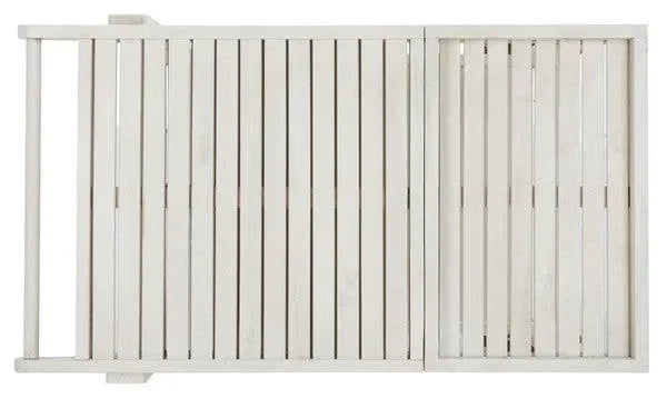 Orland Acacia Wood Serving Cart in White with Glass Holders - The Mayfair Hall