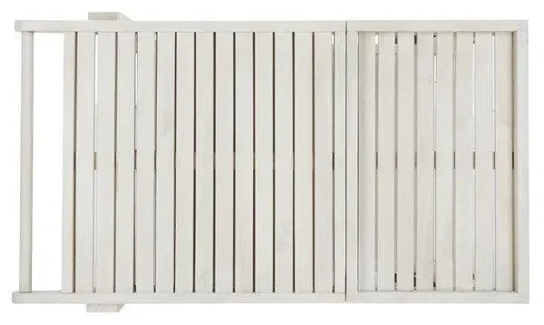 Orland Acacia Wood Serving Cart in White with Glass Holders - The Mayfair Hall
