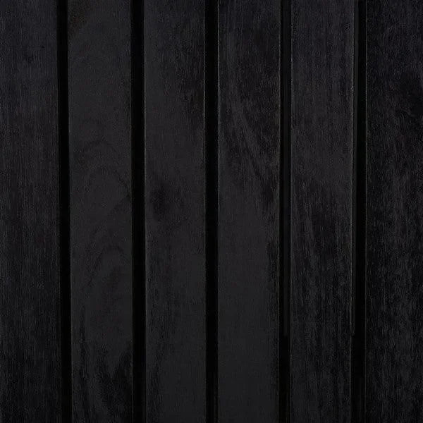 Orland Acacia Wood Serving Cart in Black with Glass Holders - The Mayfair Hall