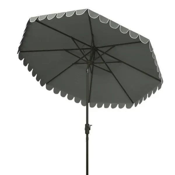 Venice Polyester Crank Umbrella in Gray (11 ft) - The Mayfair Hall