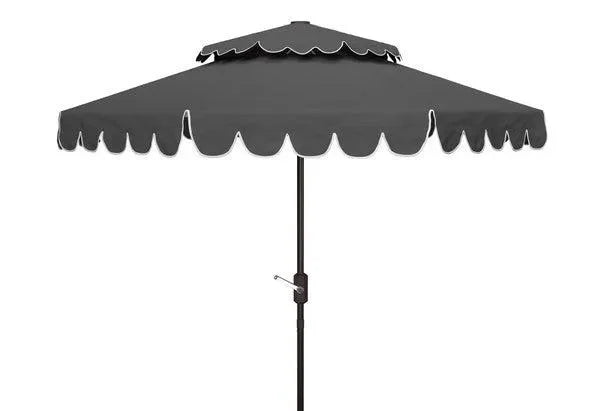 Venice Polyester Crank Umbrella in Gray with Double Top (9 ft) - The Mayfair Hall