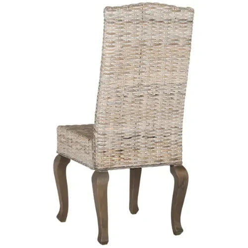 Milos Rattan Dining Chair in White Wash - The Mayfair Hall