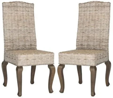Milos Rattan Dining Chair in White Wash - The Mayfair Hall
