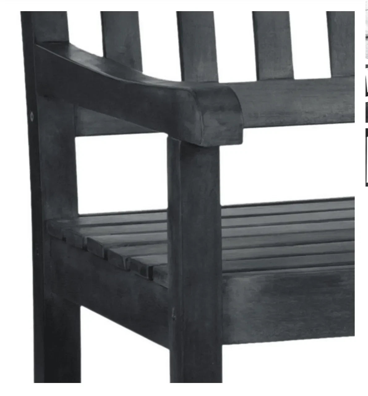 Mischa Acacia Wood Garden Bench in Dark Slate Gray - The Mayfair Hall