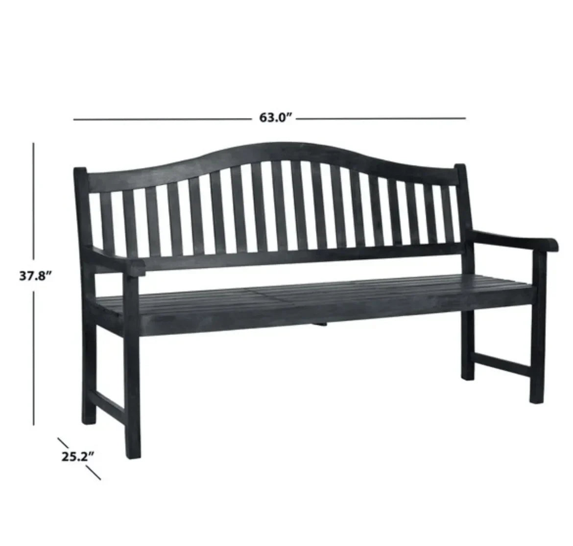 Mischa Acacia Wood Garden Bench in Dark Slate Gray - The Mayfair Hall