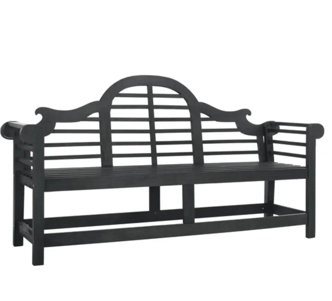 Khara Acacia Wood Garden Bench in Dark Slate Gray - The Mayfair Hall
