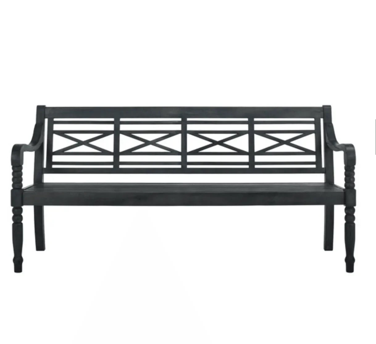 Karoo Acacia Wood Garden Bench in Dark Slate Gray - The Mayfair Hall