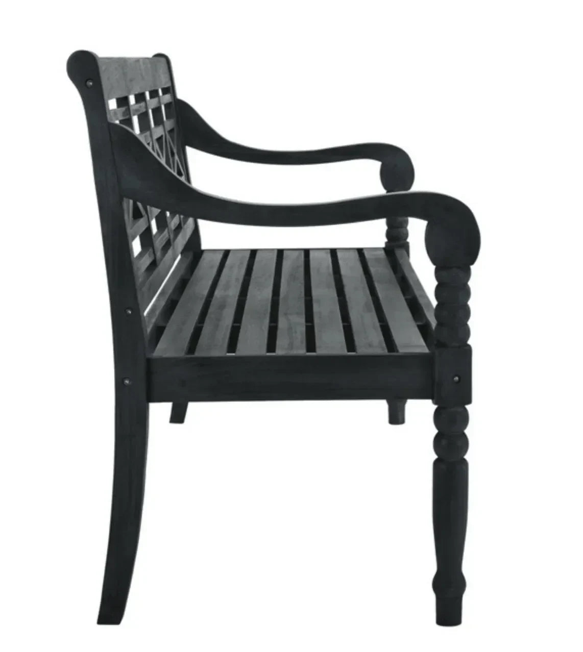 Karoo Acacia Wood Garden Bench in Dark Slate Gray - The Mayfair Hall