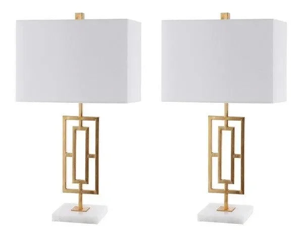 Yara Iron Table Lamp in Gold Leaf (Set of 2) - The Mayfair Hall