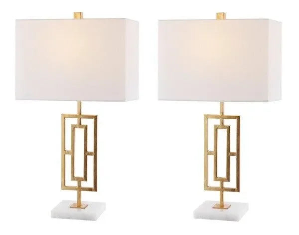 Yara Iron Table Lamp in Gold Leaf (Set of 2) - The Mayfair Hall