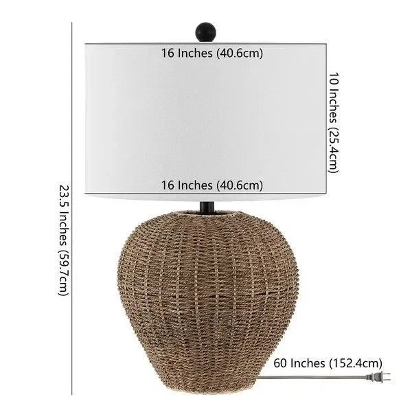 Firth Rattan Table Lamp in Brown - The Mayfair Hall