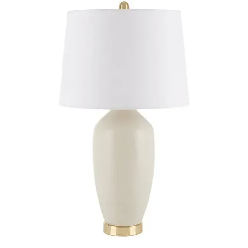 Laine Ceramic Table Lamp in Matte Ivory - The Mayfair Hall
