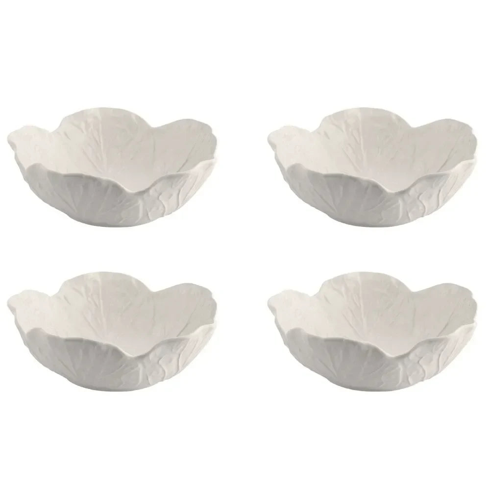 Cabbage Earthenware Cereal Bowl in Beige (Set of 4) - The Mayfair Hall