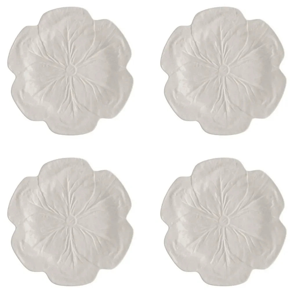 Cabbage Earthenware Dinner Plate in Beige (Set of 4) - The Mayfair Hall
