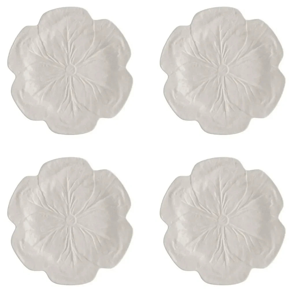 Cabbage Earthenware Dinner Plate in Beige (Set of 4) - The Mayfair Hall
