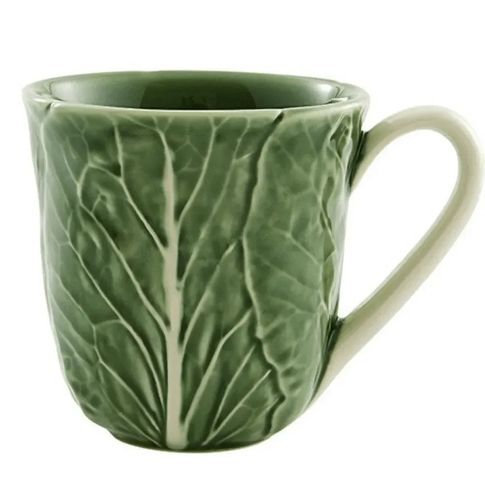 Cabbage Earthenware Mug in Green (Set of 4) - The Mayfair Hall