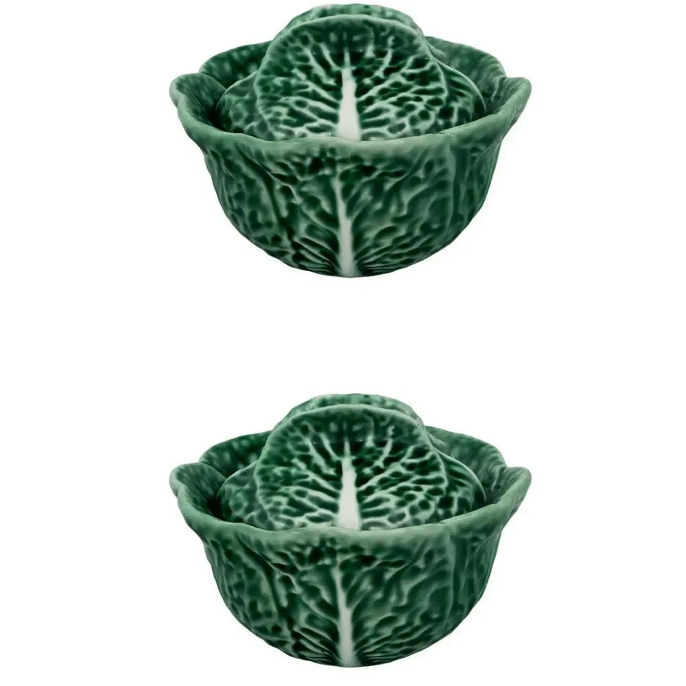 Cabbage Earthenware Tureen in Green 13 Oz (Set of 2) - The Mayfair Hall