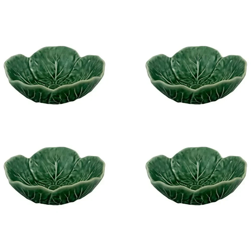 Cabbage Earthenware Bowl in Green (Set of 4) - The Mayfair Hall