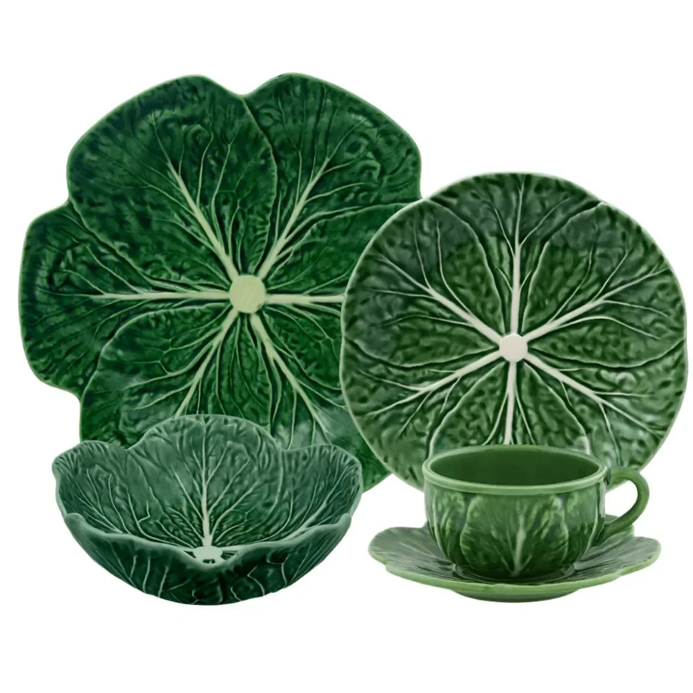 Cabbage Earthenware Dinnerware Set in Green (20 pieces) - The Mayfair Hall