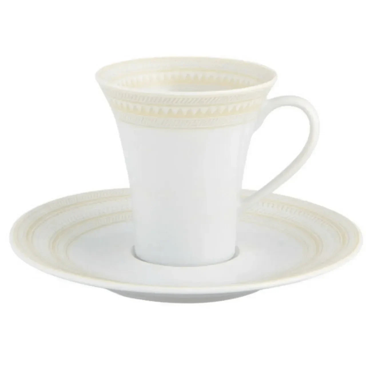 Ivory Porcelain Coffee Cup and Saucer (Set of 4) - The Mayfair Hall