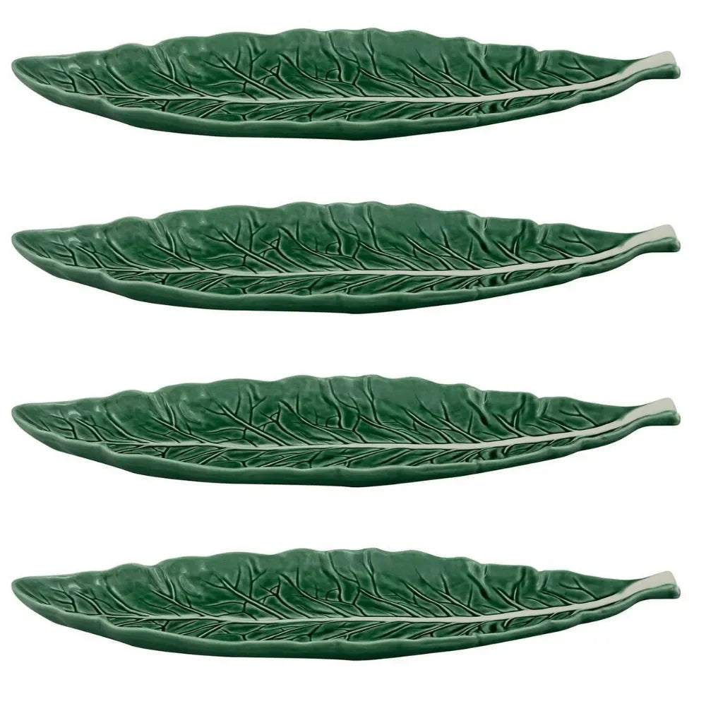 Cabbage Earthenware Narrow Leaf in Green (Set of 4) - The Mayfair Hall