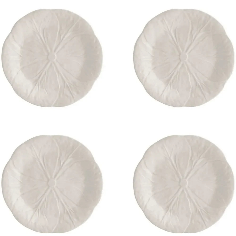 Cabbage Earthenware Dessert Plate in Beige (Set of 4) - The Mayfair Hall