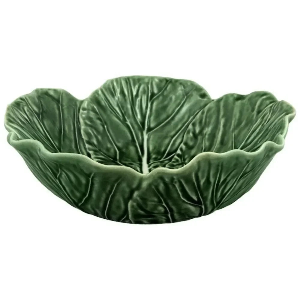 Cabbage Earthenware Salad Bowl in Green (Set of 2) - The Mayfair Hall