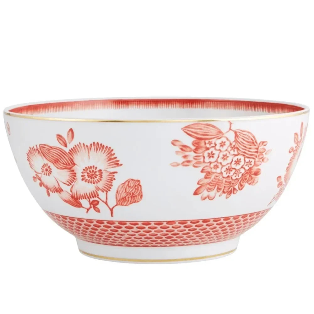 Coralina Porcelain Fruit Bowl in White and Red - The Mayfair Hall