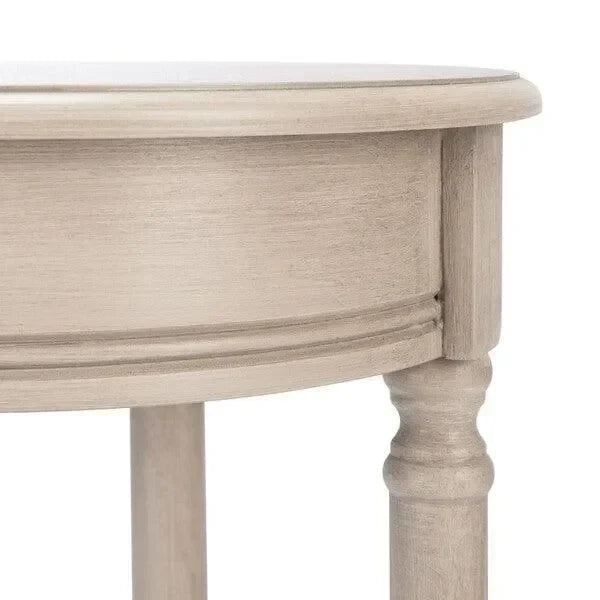Tinsley Wood Round Accent Table in Greige - The Mayfair Hall