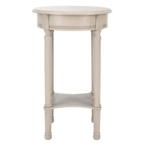 Tinsley Wood Round Accent Table in Greige - The Mayfair Hall