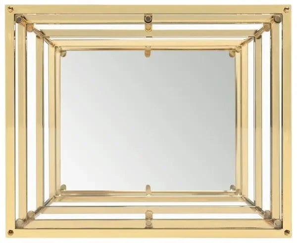 Noelia Iron Accent Table in Gold with 3 Tier Shelves - The Mayfair Hall