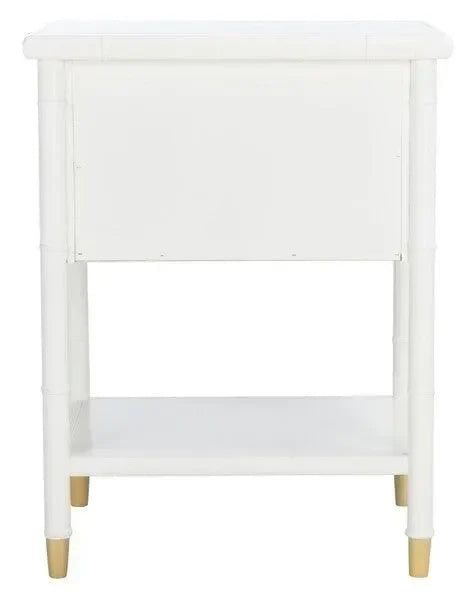 Ahab Bayur Wood Accent Table in White - The Mayfair Hall