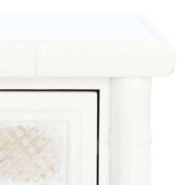 Ahab Bayur Wood Accent Table in White - The Mayfair Hall