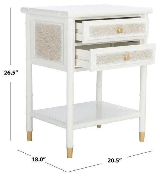 Ahab Bayur Wood Accent Table in White - The Mayfair Hall