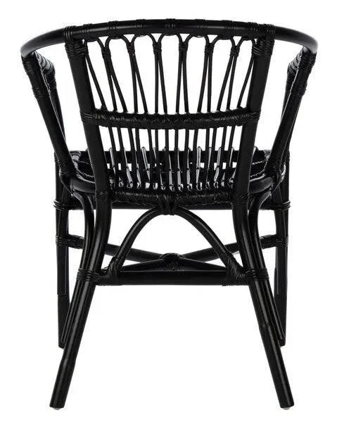 Adriana Rattan Accent Chair in Black (Set of 2) - The Mayfair Hall