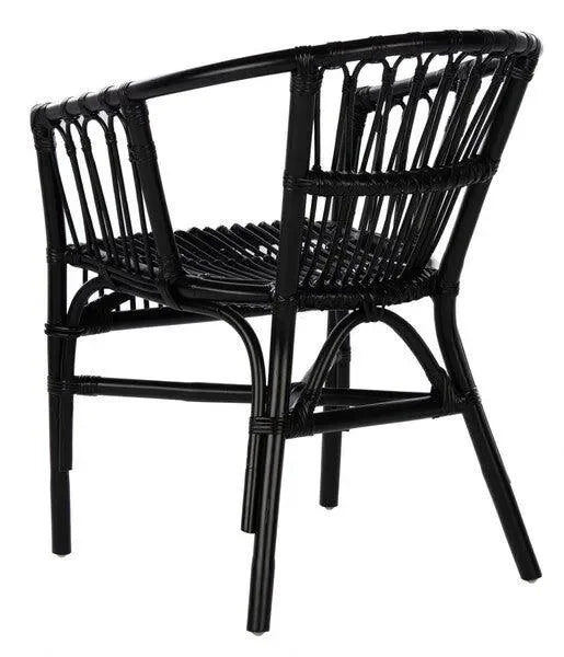 Adriana Rattan Accent Chair in Black (Set of 2) - The Mayfair Hall