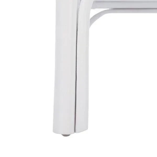 Kazumi Rattan Accent Chair in White with Bamboo-inspired Frame - The Mayfair Hall