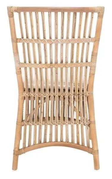 Erika Rattan Accent Chair in Gray White Wash with Cushion (Set of 2) - The Mayfair Hall