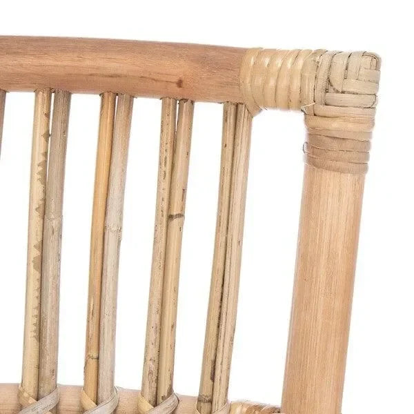 Erika Rattan Accent Chair in Gray White Wash with Cushion (Set of 2) - The Mayfair Hall